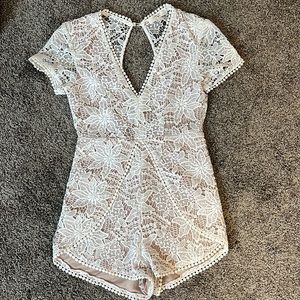 white lace romper